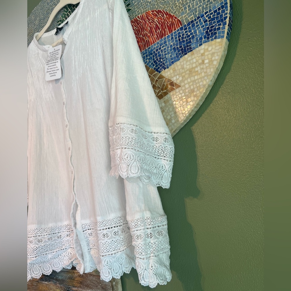 ELLOS Crochet Blouse Size 18/20 - Picture 4 of 6